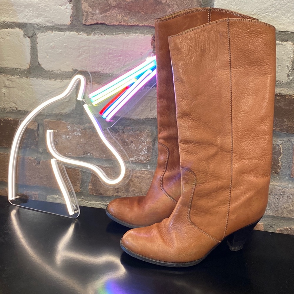 Davis Gommas Italian leather boots size 7.5 tan